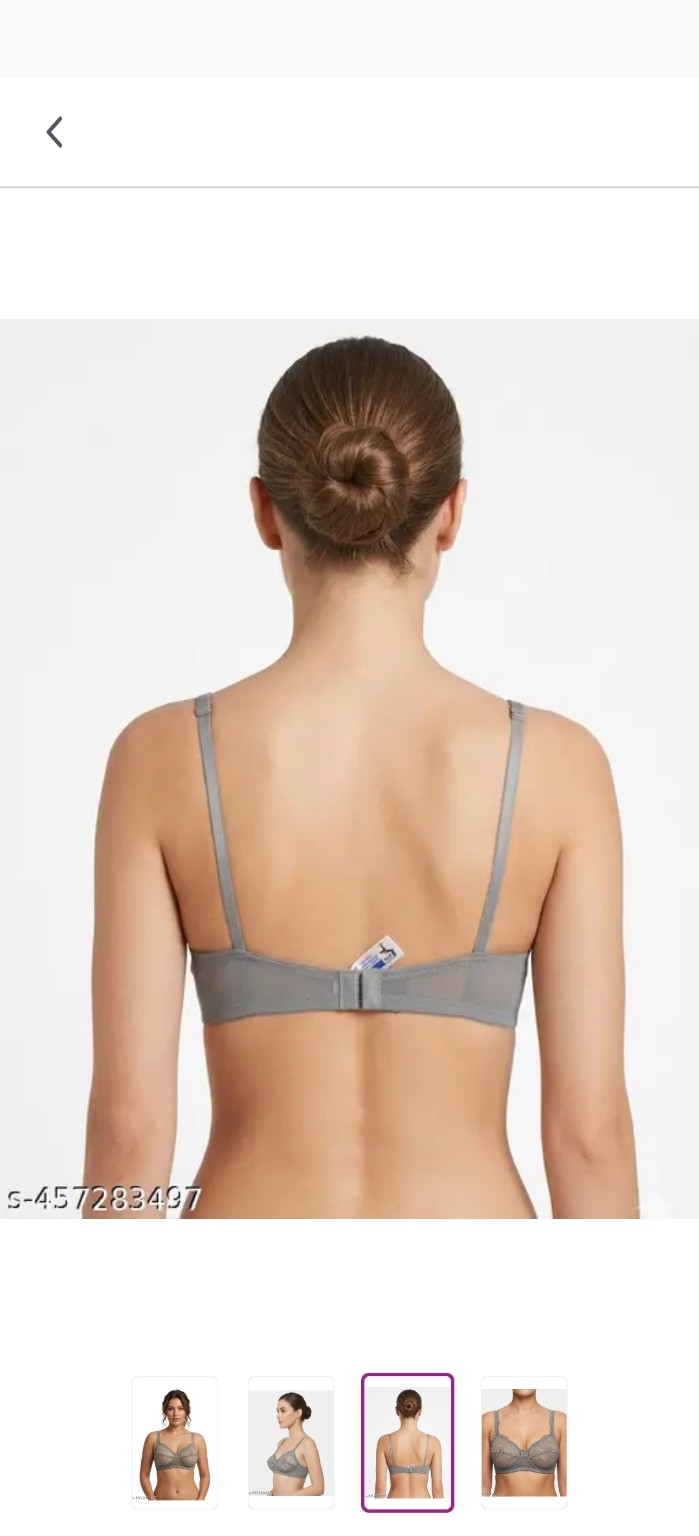 Lace Comfort Bra — Grey