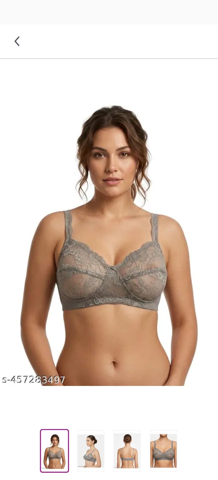 Premium Lace Bra — Grey
